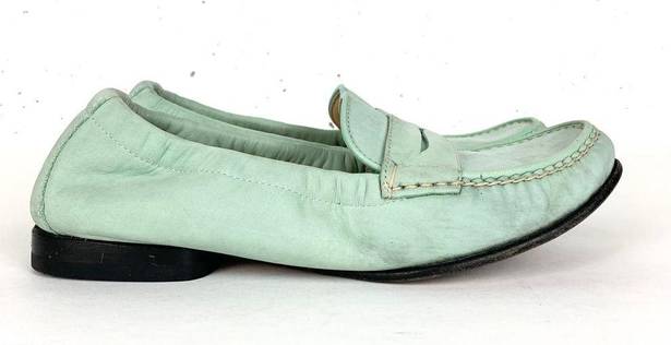 Salvatore Ferragamo  Sport Suede Penny Loafers Elasticized Topline Mint Green 6