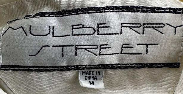 Mulberry Vintage  Street Full Zip Windbreaker Jacket 90 Ski Hood Abstract White M