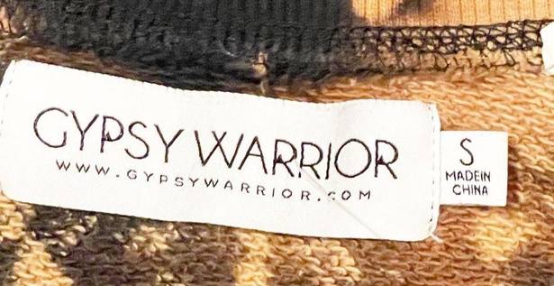 Gypsy Warrior  Size Small Black Tie Dye Rose Moon Space Graphic Crewneck Sweatshi