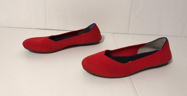 Rothy's Rothy’s red round toe flat shoes women size 8.5 W