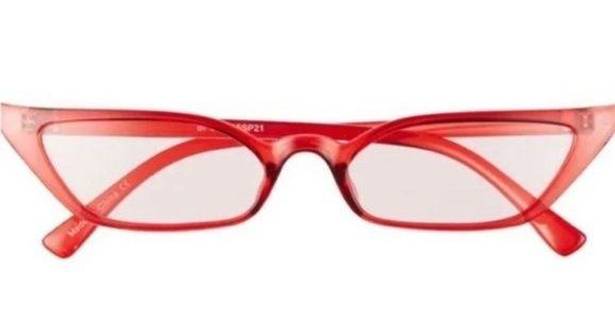 BP NWT!  NORDSTROM Super Slim Retro Cat Eye Red Tinted Sunglasses