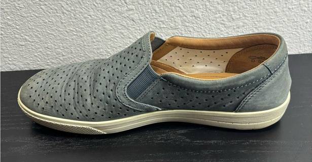 Daisy Hotter  Women's Blue Gray Perforated Slip On Comfort Sneaker Shoe Size 8.5