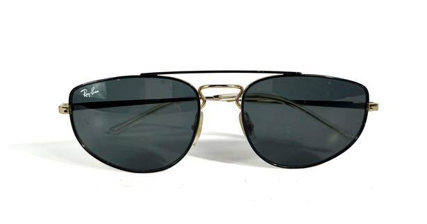 Ray-Ban RB3668 Rectangle Aviator Metal Frame Unisex Gold Black Sunglasses OS