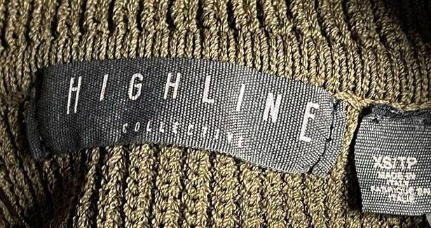 Highline  Collective Ribbed Knit Sleeveless Turtleneck (Olive Green) - XS