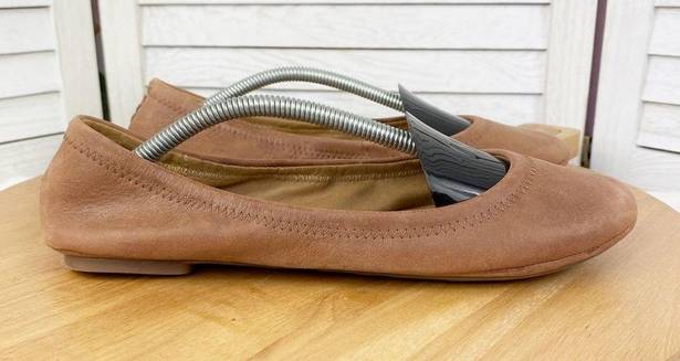 Lucky Brand  Erin Leather Ballet Flats Shoes Tan Brown 7.5