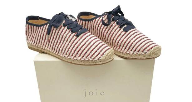 Joie NEW  Corston Espadrille Sneaker Navy Red Cream Gold Women’s 38.5 US 7.5-8