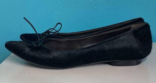 Barney’s New York  COOP Black Fur Flats size 38.5 / US Size 8