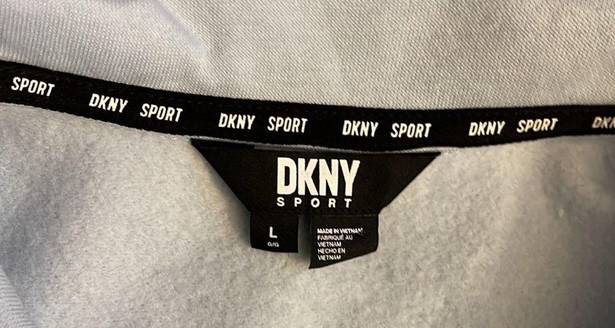 DKNY Women’s  Sport light blue‎ cozy cropped collared sweatshirt size large