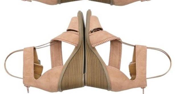 Dolcetta  Delia Blush Pink Faux Suede Strappy Ankle Wrap Wedge Women’s Size 6