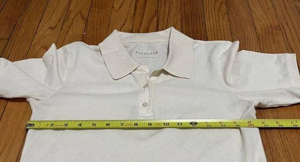 Everlane  Ecru Organic Cotton Pique Polo Shirt Size Small