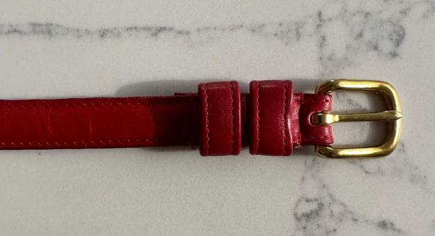 Coach Leather Belt with Brass Buckle in Red Size 26 / XS