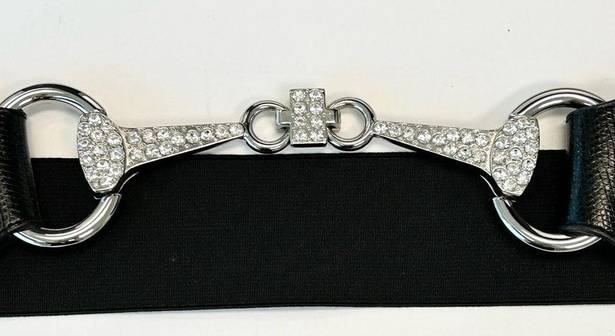 Chico's Chico’s Black Elastic Rhinestone Belt Small