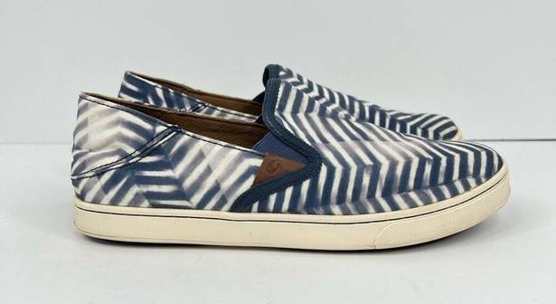 Olukai  Pehuea Pa’i navy blue white slip on canvas sneakers