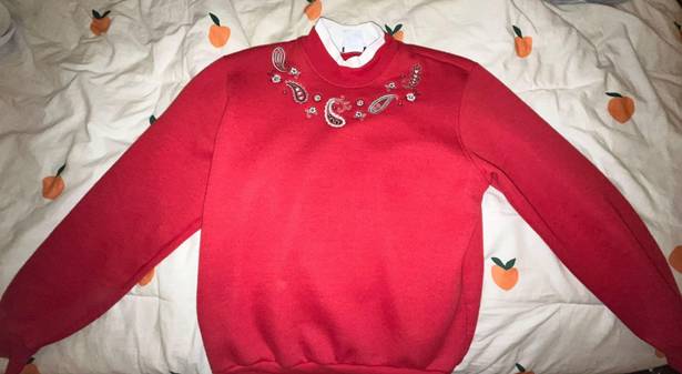 Bonworth vintage red crewneck with collar paisley