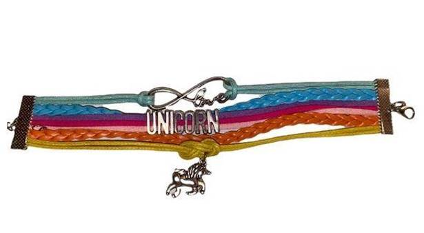 infinity Rainbow Leather Unicorn  Love Bracelet NEW