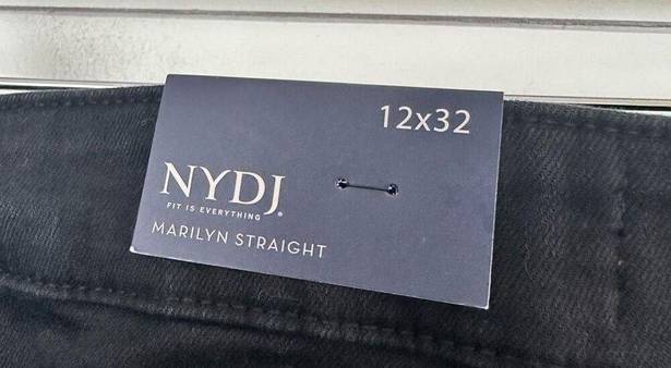 NYDJ  Not Your Daughters Jeans Women’s 12 Black Marilyn Straight Jeans New NWT