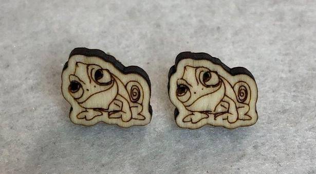 Disney Tangled Pascal Wood Stud Earrings