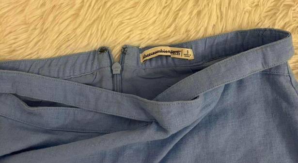 Abercrombie & Fitch  Linen Blend Blue Mini Skirt 