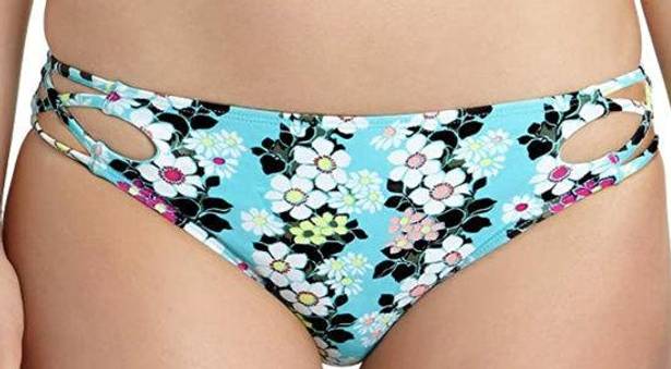 California Waves  Womens Floral Strappy Swim Bottom Separates Small NWT