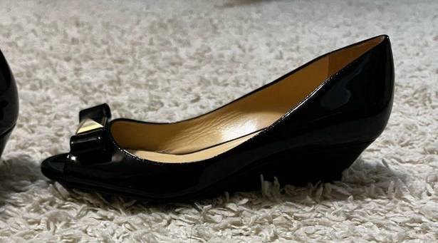 Kate Spade  Black Bow Wedge size 7B