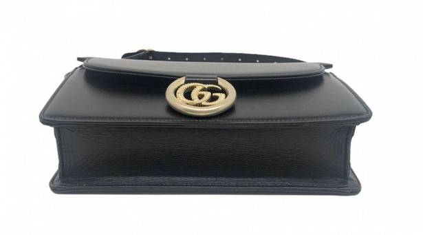 Gucci  GG Azalea Ring Black Leather Timeless Shoulder Bag