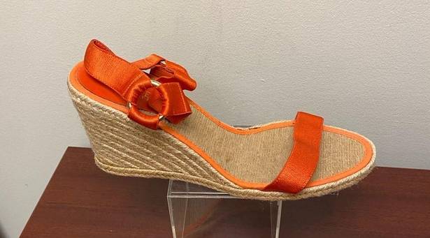 Ralph Lauren  Indigo Espadrille Wedges Orange size 11