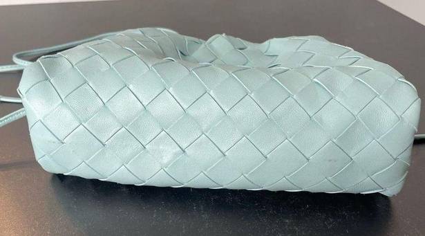 Bottega Veneta  Mini Intrecciato Leather Pouch Clutch Pale Blue Women’s