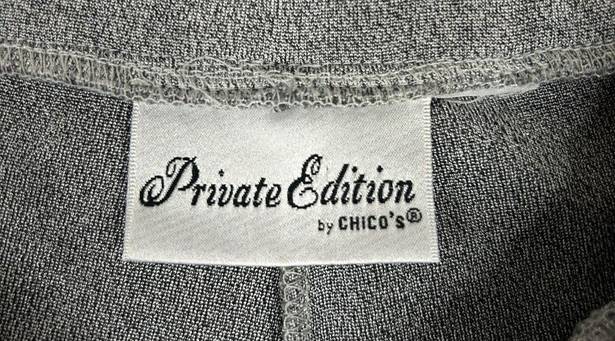 Chico's  Private Edition Size L Slinky Pants Pull On Wide Leg Silver Gray Vintage