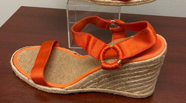 Ralph Lauren  Indigo Espadrille Wedges Orange size 11