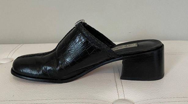 Brighton  Faith Black Leather Clogs Sz 6.5