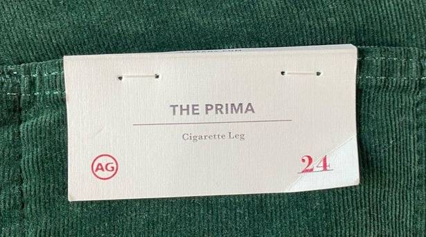 AG Adriano Goldschmied  The Prima Corduroy Cigarette Leg Jeans Green 24