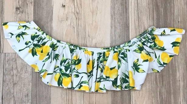 Cabana Del Sol  Lemon Ruffle swim top Medium