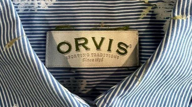 Orvis  Ladies Floral Striped Button Down Long Sleeved Blouse Top Size 18