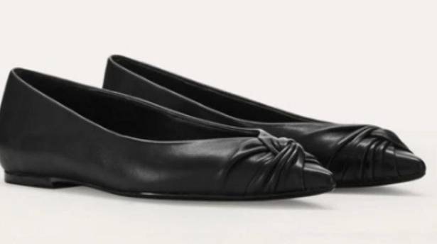 Maje 💕💕 Flat Leather Pumps ~ Black