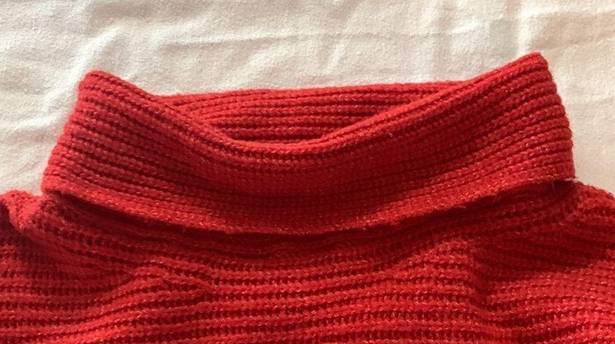 Pilcro  womens small oversized anthropologie red rust knit cowl turtleneck sweate