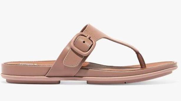 FitFlop  Women's GRACIE Buckle Suede Toe Post Sandals 10