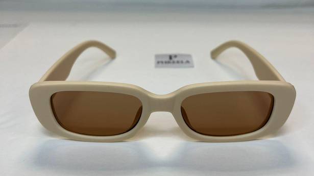 Beige Retro Sunglasses / Small Beige Sunglasses Tan