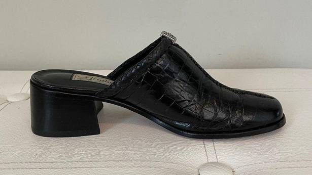 Brighton  Faith Black Leather Clogs Sz 6.5