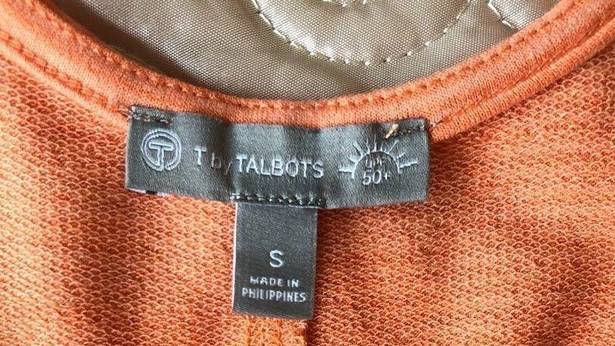 Talbots T By  Orange Striped Textured Terry Cloth Knee Length Shirt Dress Size S