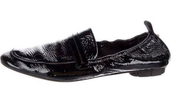 Salvatore Ferragamo  Lipari Black Patent Leather Loafers Flats Size 8