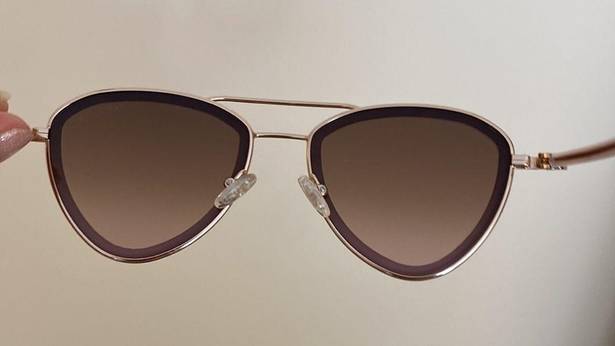 Moncler NEW  Triangular Rose Rimmed Sunglasses