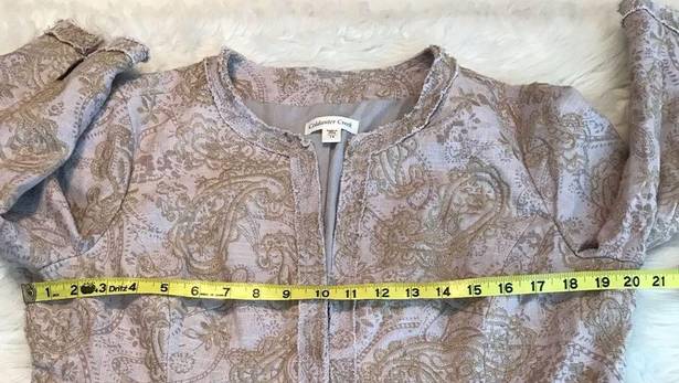 Coldwater Creek  linen blend paisley embroidered blazer jacket size 14 new!