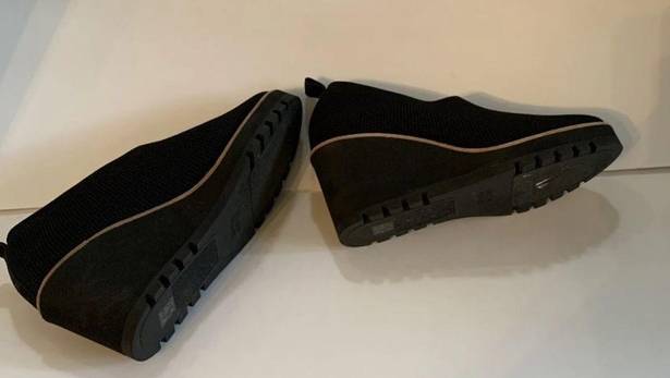 Eileen Fisher  Black Wedge Shoes 7 New NWT $235 retail Beautiful Versatile HTF