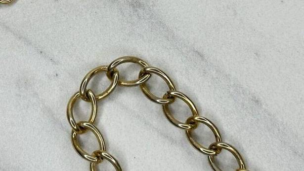 Gold Tone Metal Ladder Chain Link Belt Size Small S Medium M