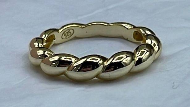 Twisted  look 14K GP sterling silver ring. New.