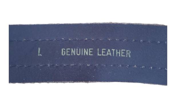 Amanda Smith  Distressed Double Stitch Genuine Leather Belt Italy