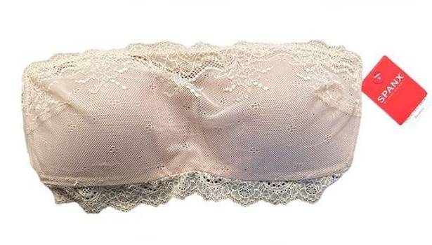 Spanx  Undie-Tectable Strapless Bandeau Lace Bra Vintage Rose Color Size Small