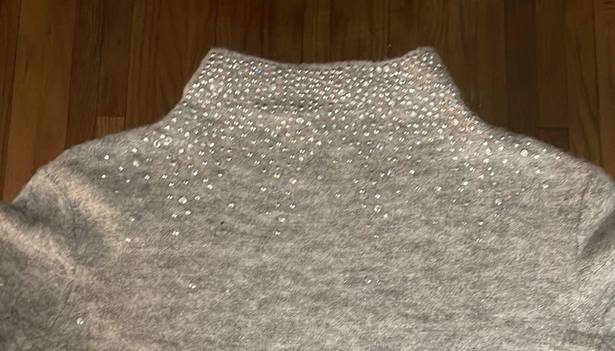 Juicy Couture  Rhinestone gray mock neck sweater