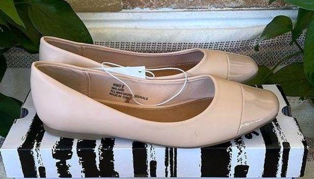 DV by Dolce Vit 🤍 NEW Women’s DV Dolce Vita Malanie Nude Cap Toe Square Slip-On Ballet Flats 🤍