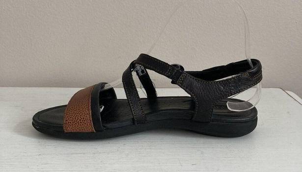 Keen  Womens Criss Cross Leather Sandals Black Brown Size 6 Adjustable Strap